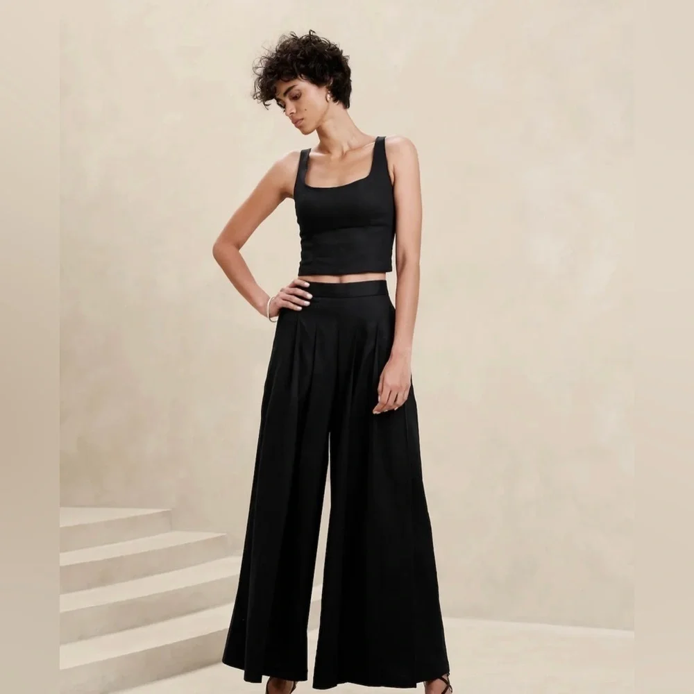 NWT! Banana Republic LINEN-BLEND PALAZZO PANT - Size 2 (faulty zipper) 🥢